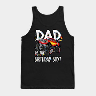 Mens Monster Truck Party Dad Of Birthday Boy Tank Top